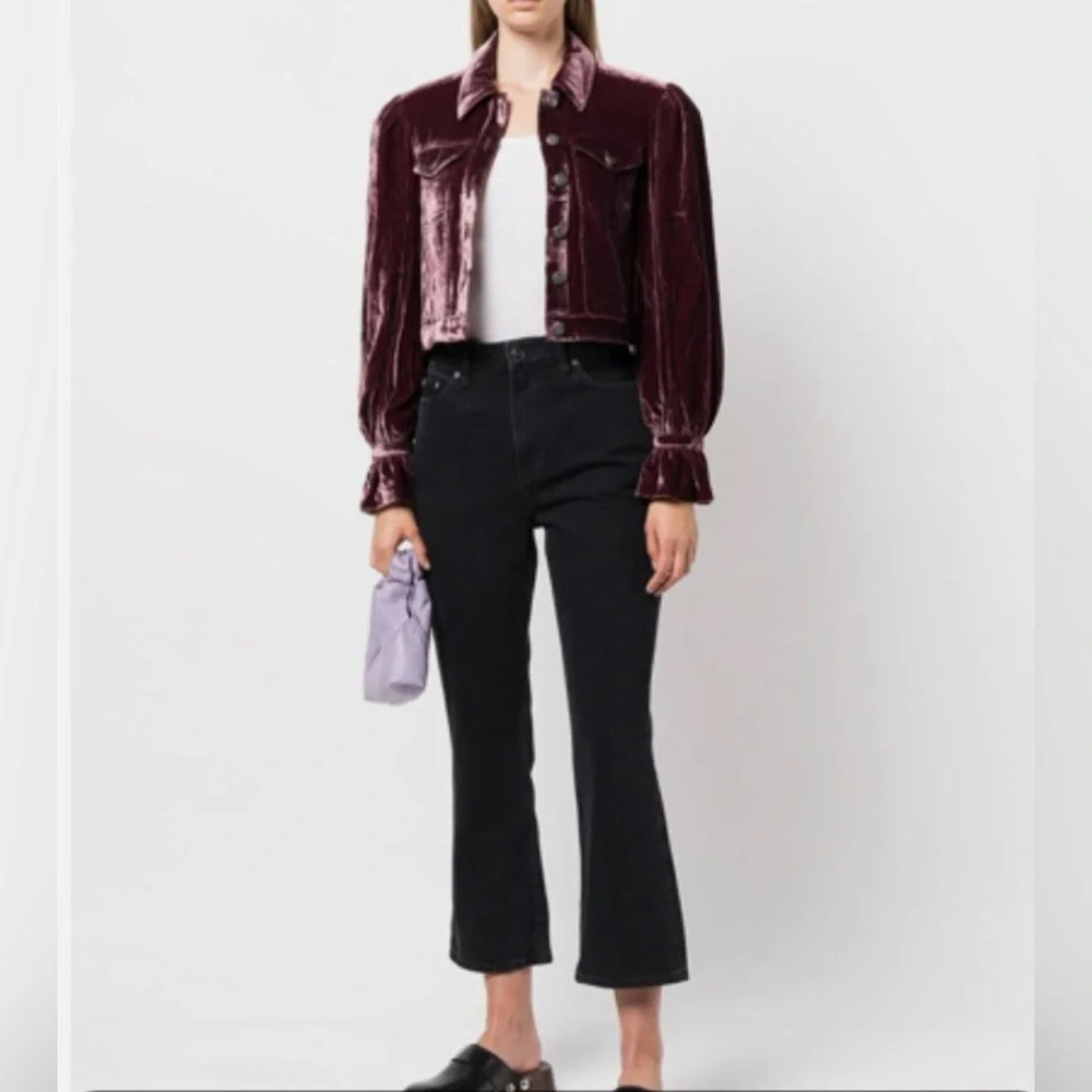 Cinq à Sept Dillon Cropped Velvet Jacket - Picture 3 of 11